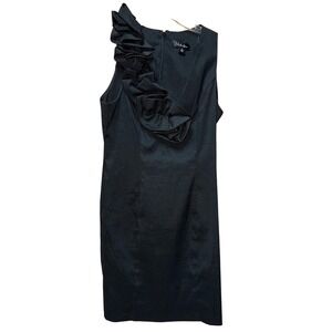 SL Fashions Black Sleeveless One Shoulder Ruffle Sheath Dress 8‎ Whimsigoth Hoco